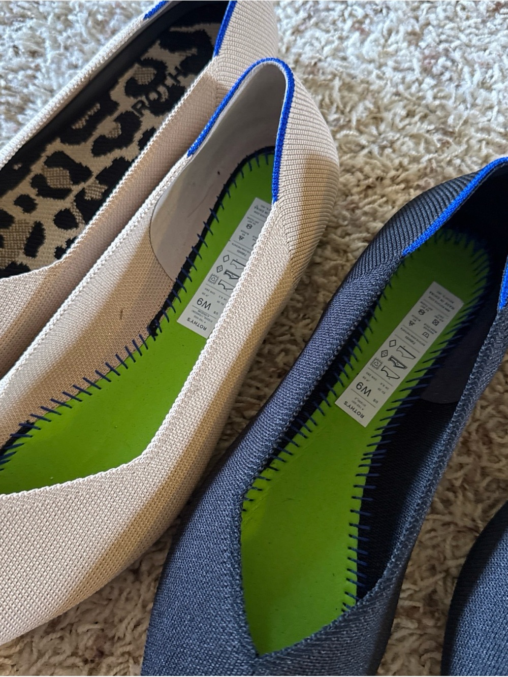 Rothy’s Women’s The Point II Ecru Black Flats 9 Lot Set Of 2 Rothys - Picture 8 of 9
